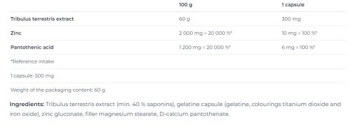 Nutrend Tribulus Terrestris Turbo 120 Kapszula
