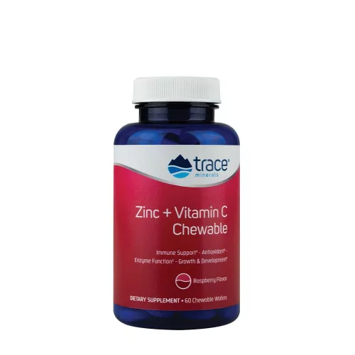 Trace Minerals Cink + C-vitamin rágótabletta - Zinc + Vitamin C Chewable 60 Tabletta