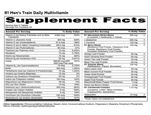 Rule1 Multivitamin tabletta Férfiaknak - Men's Train Daily Sports Multivitamin 180 Tabletta