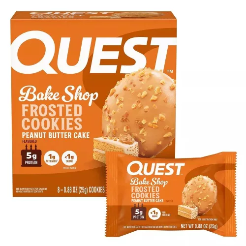 Quest Nutrition Karton Protein Frosted Cookies 8x25g Peanut Butter Cake (Mogyoróvaj Torta)