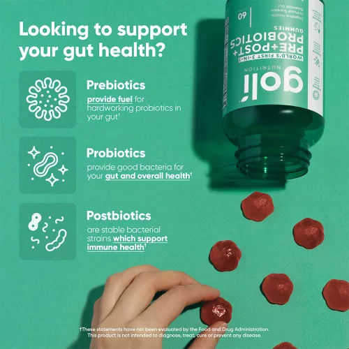 Goli Pre + Post + Probiotics Gummies - Prebiotikum és Probiotikum 60 Gumicukor