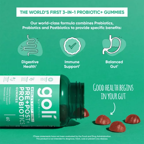 Goli Pre + Post + Probiotics Gummies - Prebiotikum és Probiotikum 60 Gumicukor
