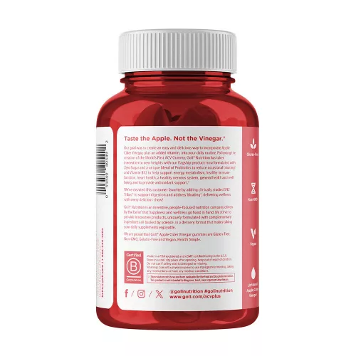 Goli Zero Sugar Apple Cider Vinegar Gummies - Cukormentes Almaecet 60 Gumicukor