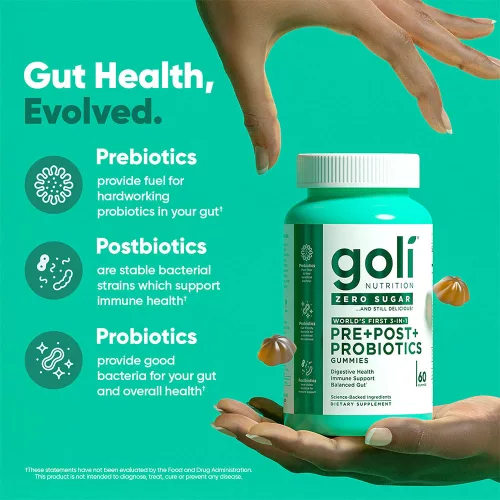 Goli Zero Sugar Pre + Post + Probiotics Gummies - Cukormentes Prebiotikum és Probiotikum 60 Gumicukor