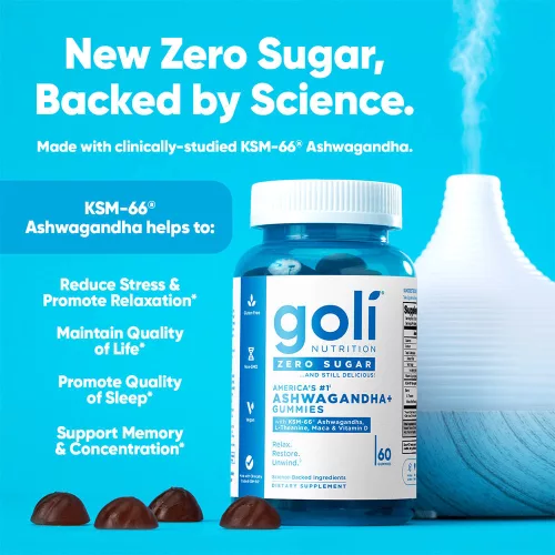 Goli Zero Sugar Ashwagandha Gummies - Cukormentes Ashwagandha 60 Gumicukor