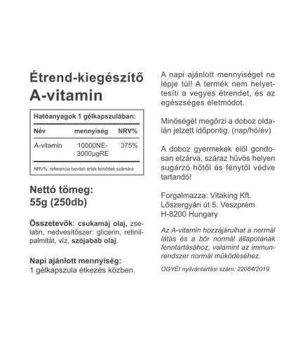 Vitaking A- és D-Vitamin 10.000/1000 NE 60 Lágykapszula