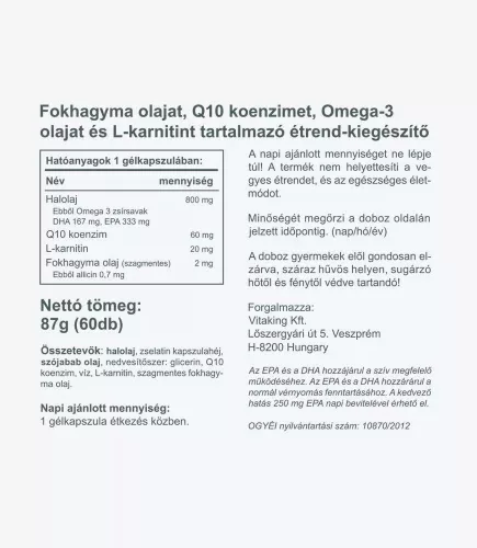 Vitaking Cardiolic Formula 60 Lágykapszula