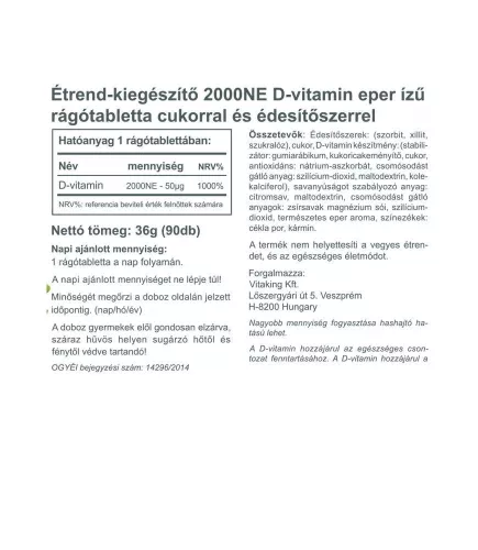 Vitaking Epres D3-vitamin 2000 NE 90 szopogatótabletta