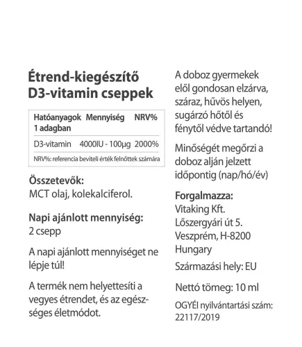 Vitaking D3-vitamin Csepp 10 ml