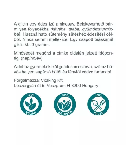 Vitaking Glicin 400 g por 400 g