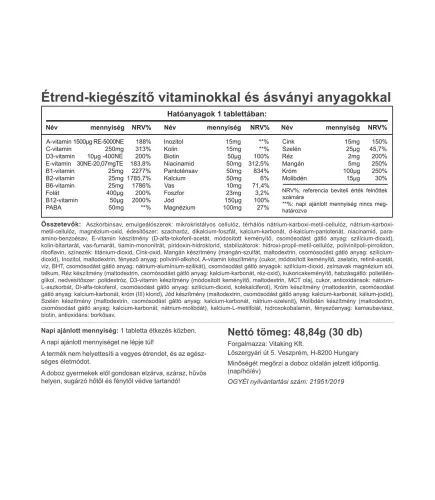 Vitaking Mega 1 Multivitamin 30 Tabletta