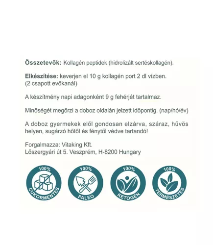 Vitaking 100% Sertéskollagén (Natúr) por 300 g