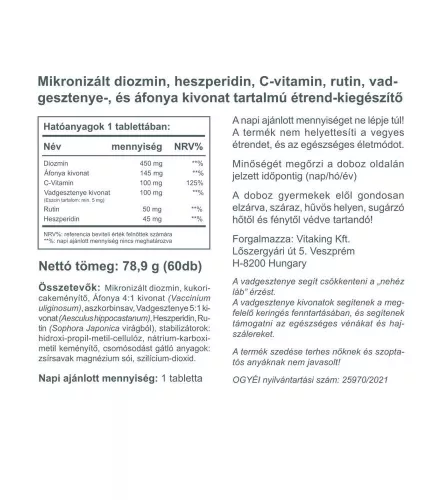 Vitaking Vadgesztenye Komplex 60 Tabletta