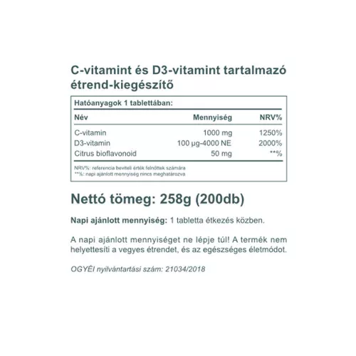 Vitaking C-1000 + D-4000 200 Tabletta