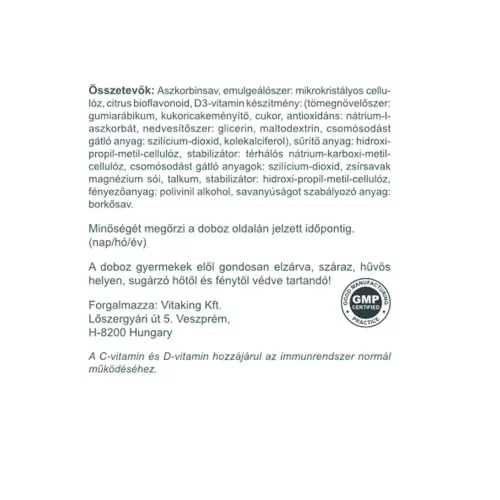 Vitaking C-1000 + D-4000 200 Tabletta