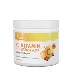 Vitaking C+D3+Cink - Biszglicinát+Csipkebogyó 200 Tabletta