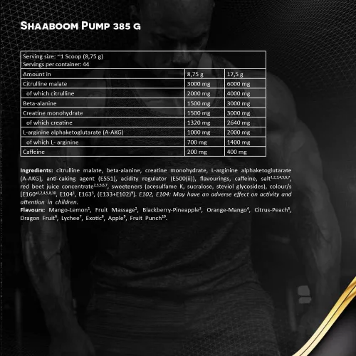 Kevin Levrone Edzés Előtti Energizáló Kreatinnal - Shaaboom Pump 385 g