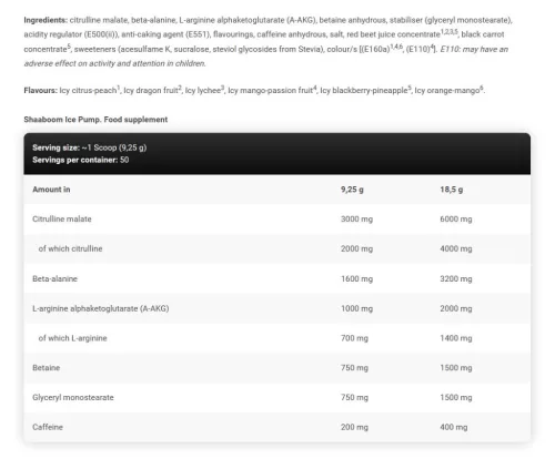 Kevin Levrone Black Line Shaaboom Ice Pump 463 g