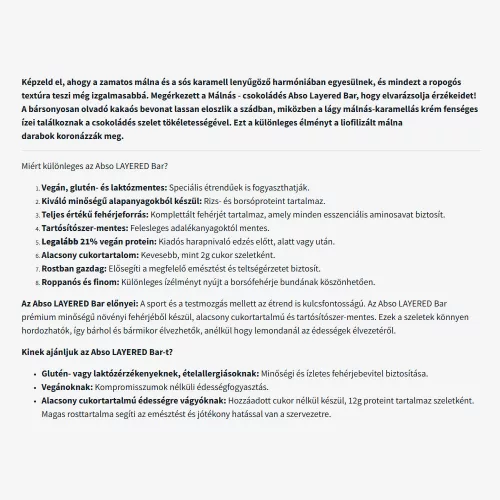 AbsoRice AbsoBAR Layered Protein Bar - Vegán Fehérjeszelet 50 g