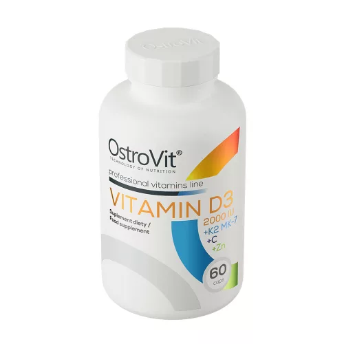 OstroVit D3-Vitamin 2000 NE + K2 MK-7 + C-vitamin + Cink 60 Kapszula