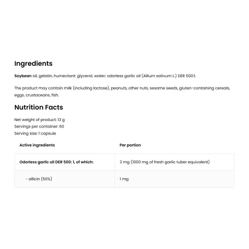 OstroVit Pharma Garlic - Fokhagyma kivonat 60 Lágykapszula