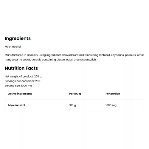 OstroVit  Inositol 200 g Natural - Inozitol por 200 g