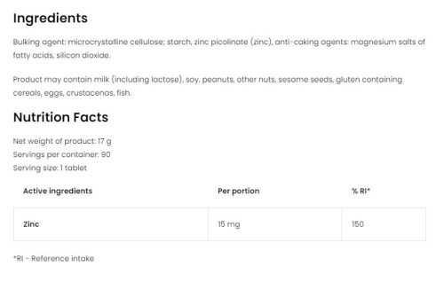 OstroVit Pharma Organnikus Cink 90 Tabletta