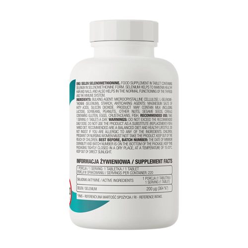OstroVit Selen Selenomethionine - Szelén 200 mcg 220 Tabletta