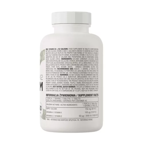 OstroVit D3-Vitamin + K2 + Kalcium 90 Tabletta