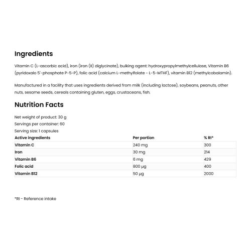 OstroVit Pharma Ferr Aid - Vas Komplex 60 Kapszula