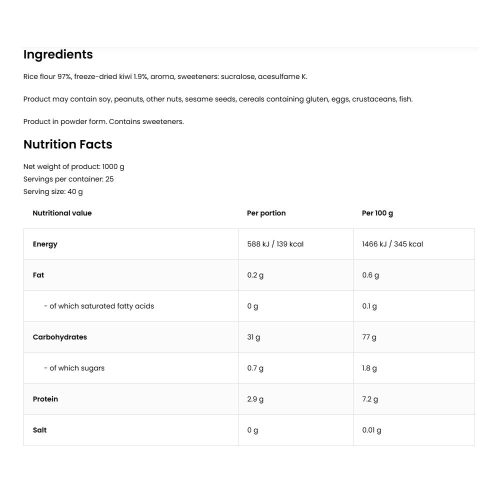 OstroVit Cream of Rice - Desszert 1000 g