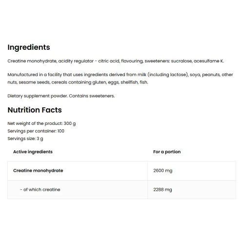 OstroVit Kreatin monohidrát por 300 g