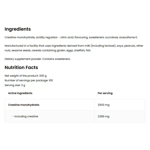 OstroVit Kreatin monohidrát por 300 g