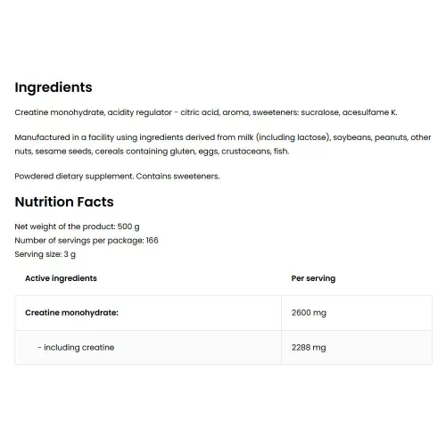 OstroVit Kreatin monohidrát por 500 g