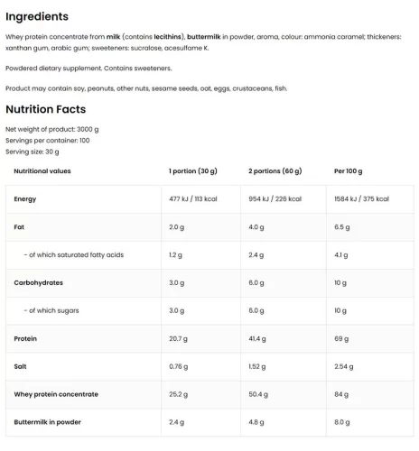 OstroVit WHEYlicious - Tejsavófehérje 3000 g