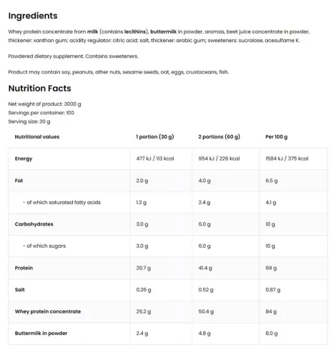 OstroVit WHEYlicious - Tejsavófehérje 3000 g