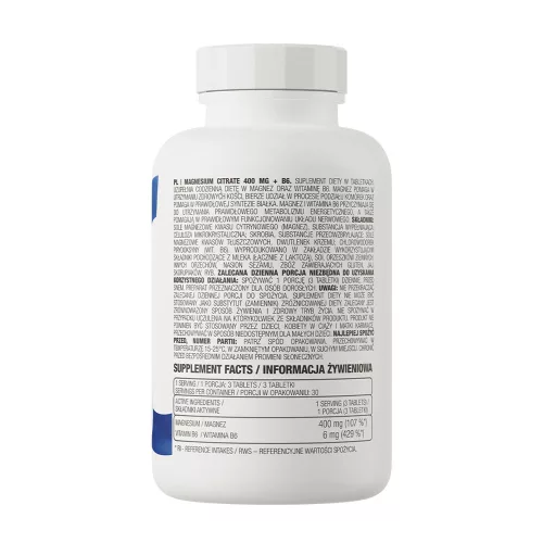 OstroVit Magnézium-Citrát 400 mg + B6 90 Tabletta