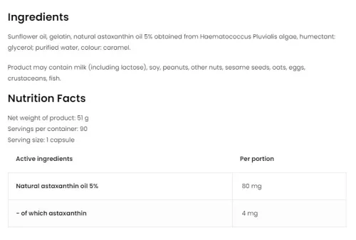 OstroVit Astaxanthin Forte 90 Kapszula