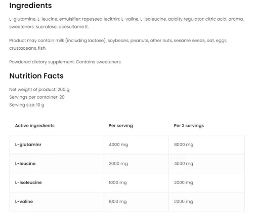 OstroVit BCAA + Glutamine 200 g