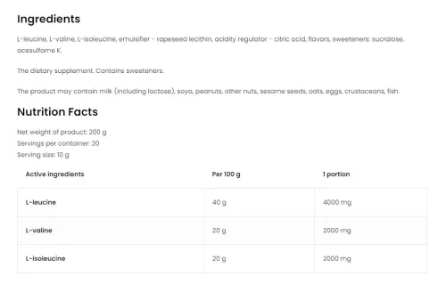 OstroVit BCAA 2-1-1 200 g