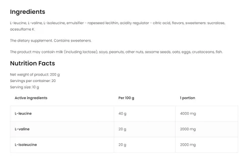 OstroVit BCAA 2-1-1 200 g