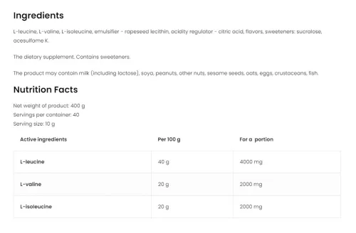 OstroVit BCAA 2-1-1 400 g