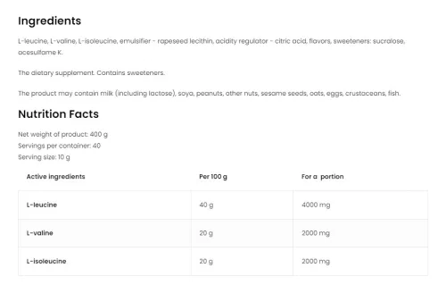 OstroVit BCAA 2-1-1 400 g