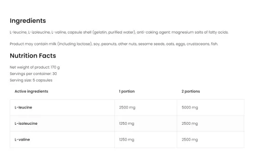 OstroVit BCAA 5000 MG 150 Kapszula