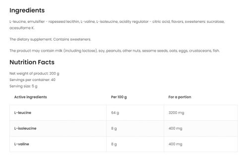 OstroVit BCAA 8-1-1 200 g
