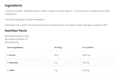 OstroVit BCAA 8-1-1 200 g