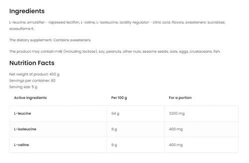 OstroVit BCAA 8-1-1 400 g