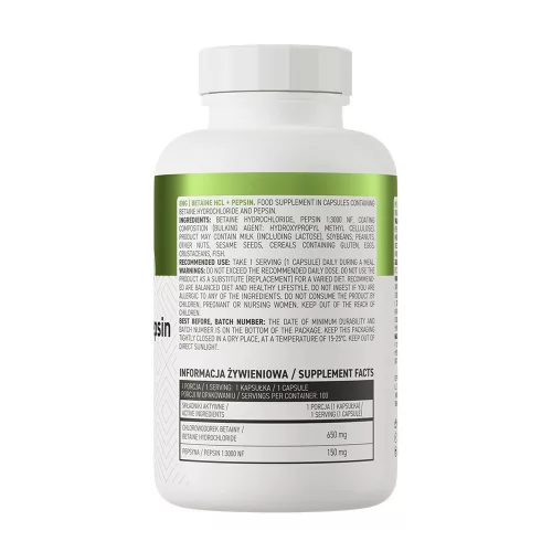 OstroVit Betaine HCL + Pepsin 100 Kapszula