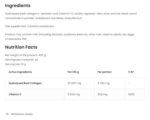 OstroVit Kollagén + C-vitamin 400 g