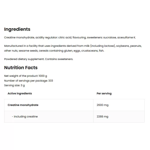 OstroVit Kreatin monohidrát por 1000 g